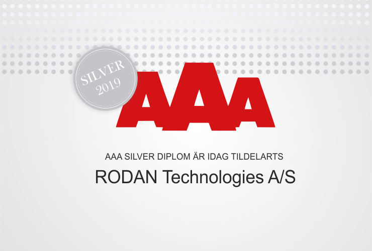 RODAN Technologies har erhållit AAA Silver diplom i 2019