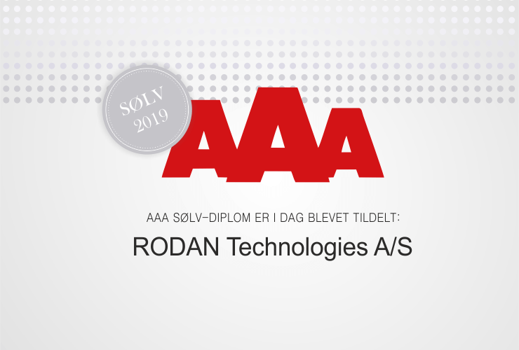 RODAN Technologies har opnået AAA Sølv-diplom i 2019